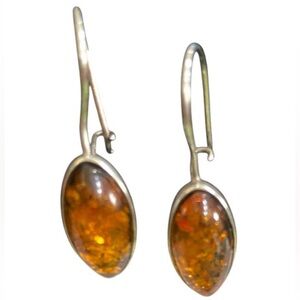 Sterling silver Baltic amber earrings